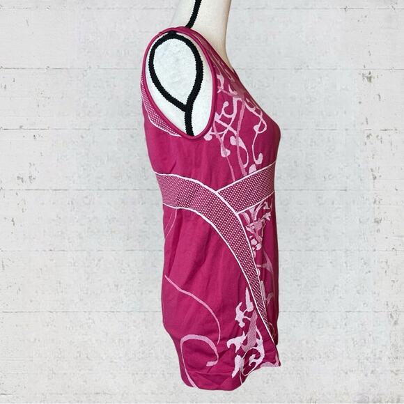 Athleta Yoga Twist Seamless Compression Tank Top Pink Size Large Style 735056 - Picture 4 of 9
